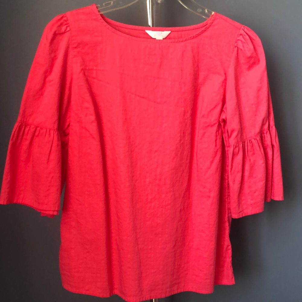 Time and Tru cotton blouse in vibrant pink size small 4-6. Like new condition.